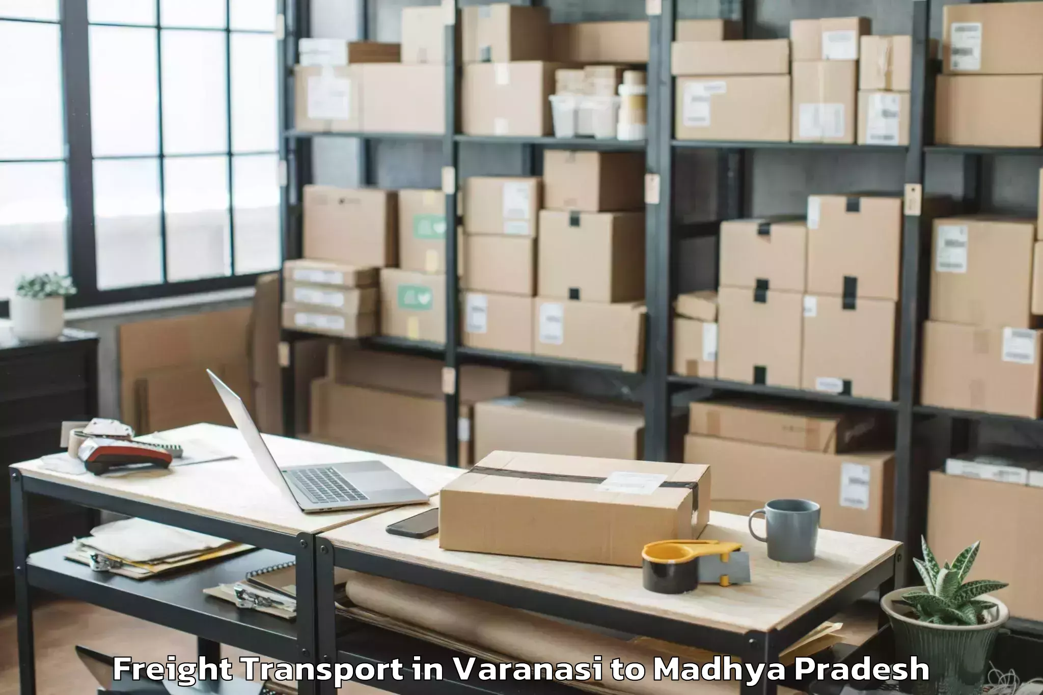 Trusted Varanasi to Dhana Freight Transport